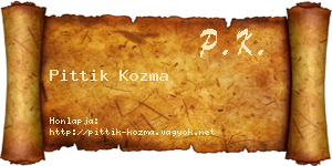 Pittik Kozma névjegykártya